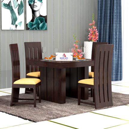 Sheesham Wood 4 Seater Dining Table with Wooden Chairs