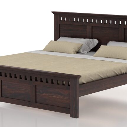 Sheesham Wood King Size Bed - Armania Walnut Finish