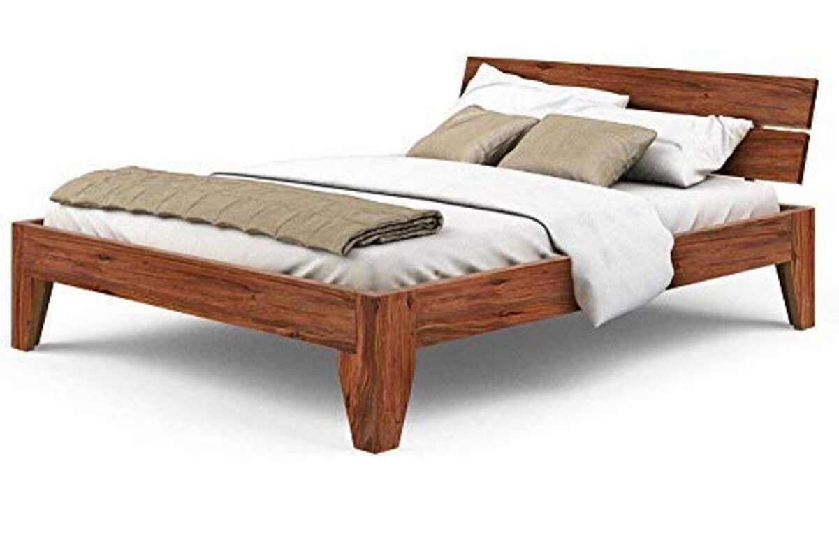 Sheesham Wood King Size Bed - Brown
