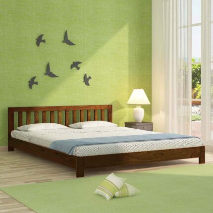Sheesham Wood King Size Bed - Natural Finish(King)