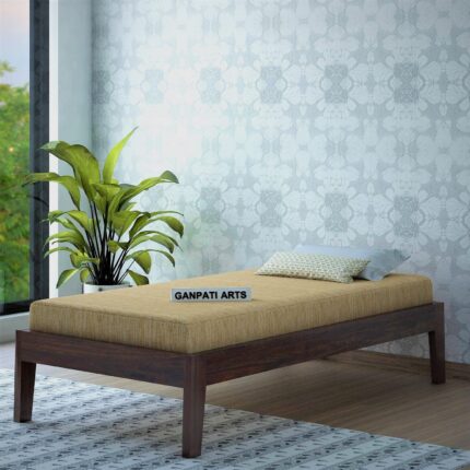 Sheesham Wood Single Bed - Walnut Finish