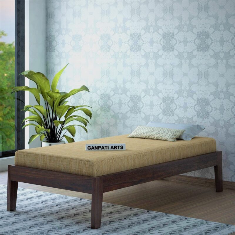 Sheesham Wood Single Bed - Walnut Finish