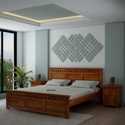 Sheesham Wood King Size Bed - Armania Natural Finish