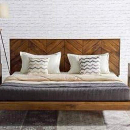 Sheesham Wood King Size Bed - Teak Finish