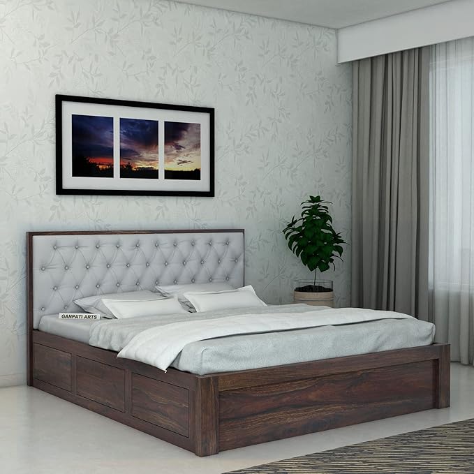 Sheesham Wood King Size Bed with Storage – Ganpati Arts