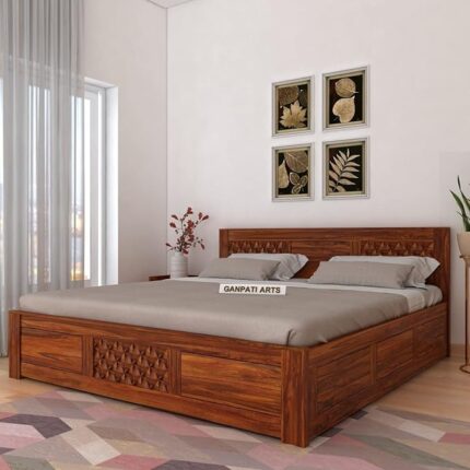 Premium King Size Bed with Storage by Ganpati Arts
