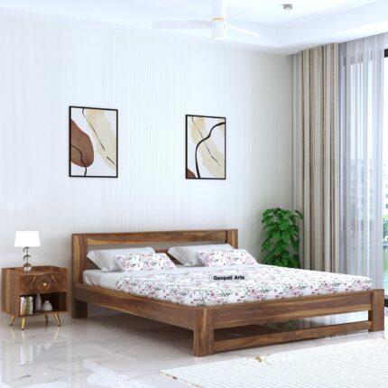 Ganpati Arts King Size Bed in Sheesham Wood Premium Design
