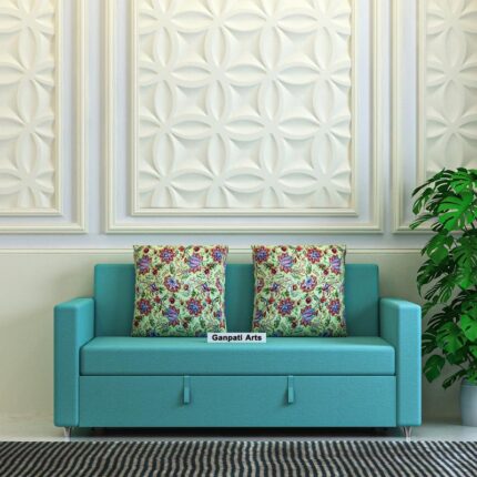3 Seater Sofa Cum Bed with Solid Wood Iron Frame