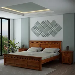 Solid Wood King Size Bed – Modern Natural Finish