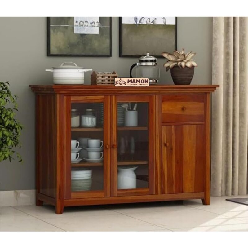 Sheesham Wood Kitchen Cabinet, Sideboard & Chest of Drawers - Brown Cherry