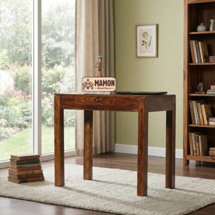 Solid Sheesham Wood Study Table for Students & Professionals - Natural Finish