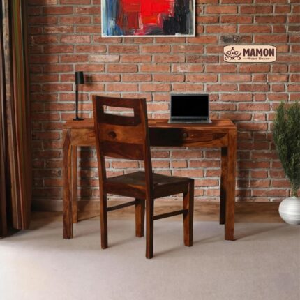 Solid Sheesham Wood Study Table (Wide) for Students & Professionals - Natural Finish