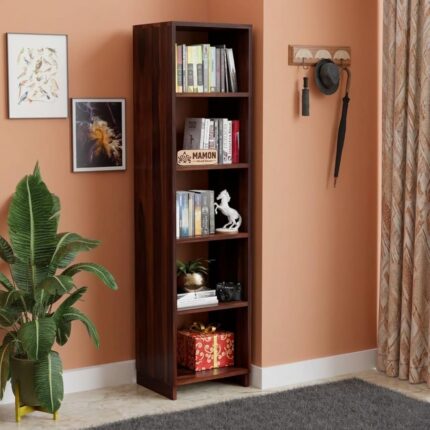 Tall Multipurpose Book Shelf with 5 Shelves - Warm Cherry Finish