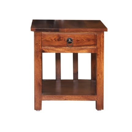 Sheesham Wood Bedside Table with 1 Drawer & 1 Shelf (Design 2)