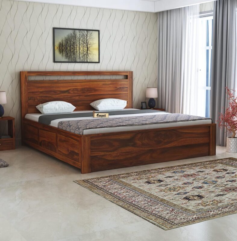 Sheesham Queen Size Bed - Natural Finish ()