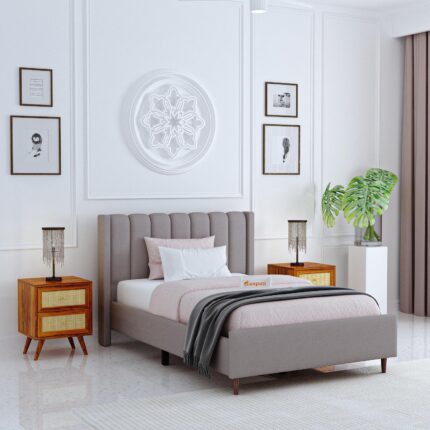 Sheesham Wood Single Bed - Grey