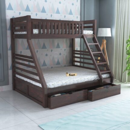 Sheesham Wood Bed - Walnut Finish