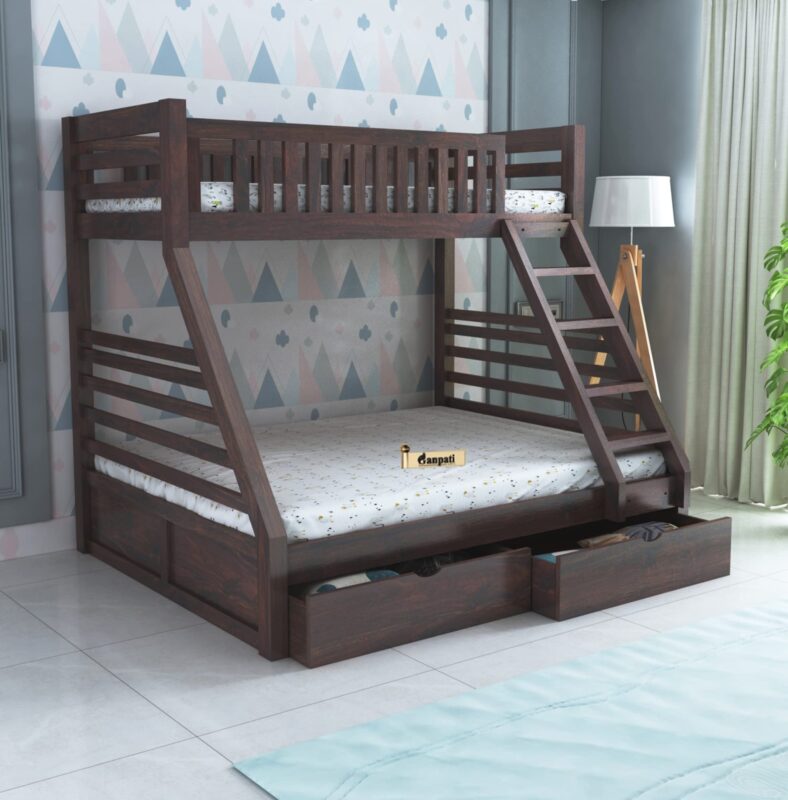 Sheesham Wood Bed - Walnut Finish