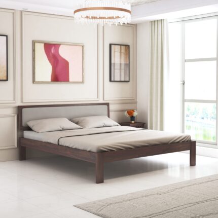 Sheesham Wood King Size Bed - Walnut Finish