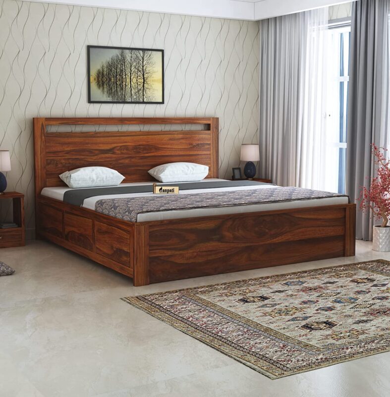 Sheesham Wood King Size Bed - Natural Finish ()