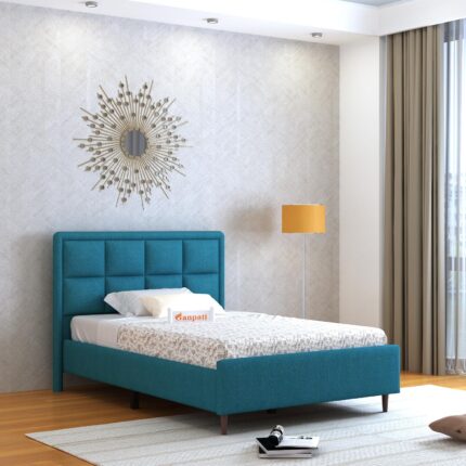 Sheesham Wood Single Bed - Teal