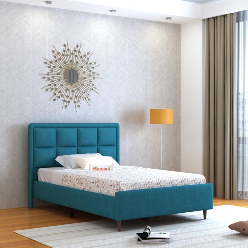 Sheesham Wood Single Bed - Teal