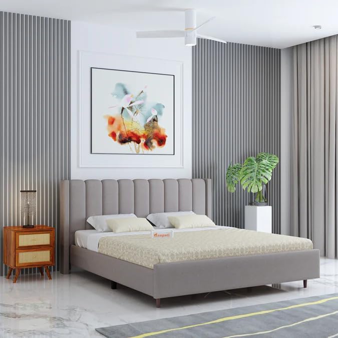 Sheesham Wood King Size Bed - Grey