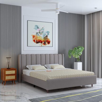 Sheesham Wood Queen Size Bed - Grey