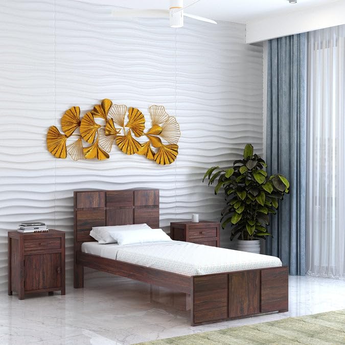 Sheesham Wood Single Bed - Walnut Finish